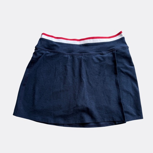 Beyond Yoga Logo-Print Stripe Waistband Stretch-Woven Mini Skirt Women's Size M - Picture 2 of 4